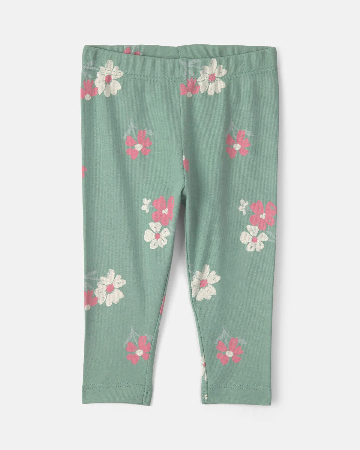 Baby Girl 3-Piece Heart Floral Long-Sleeve Bodysuit & Pant Set - Green/Cream - Image 2