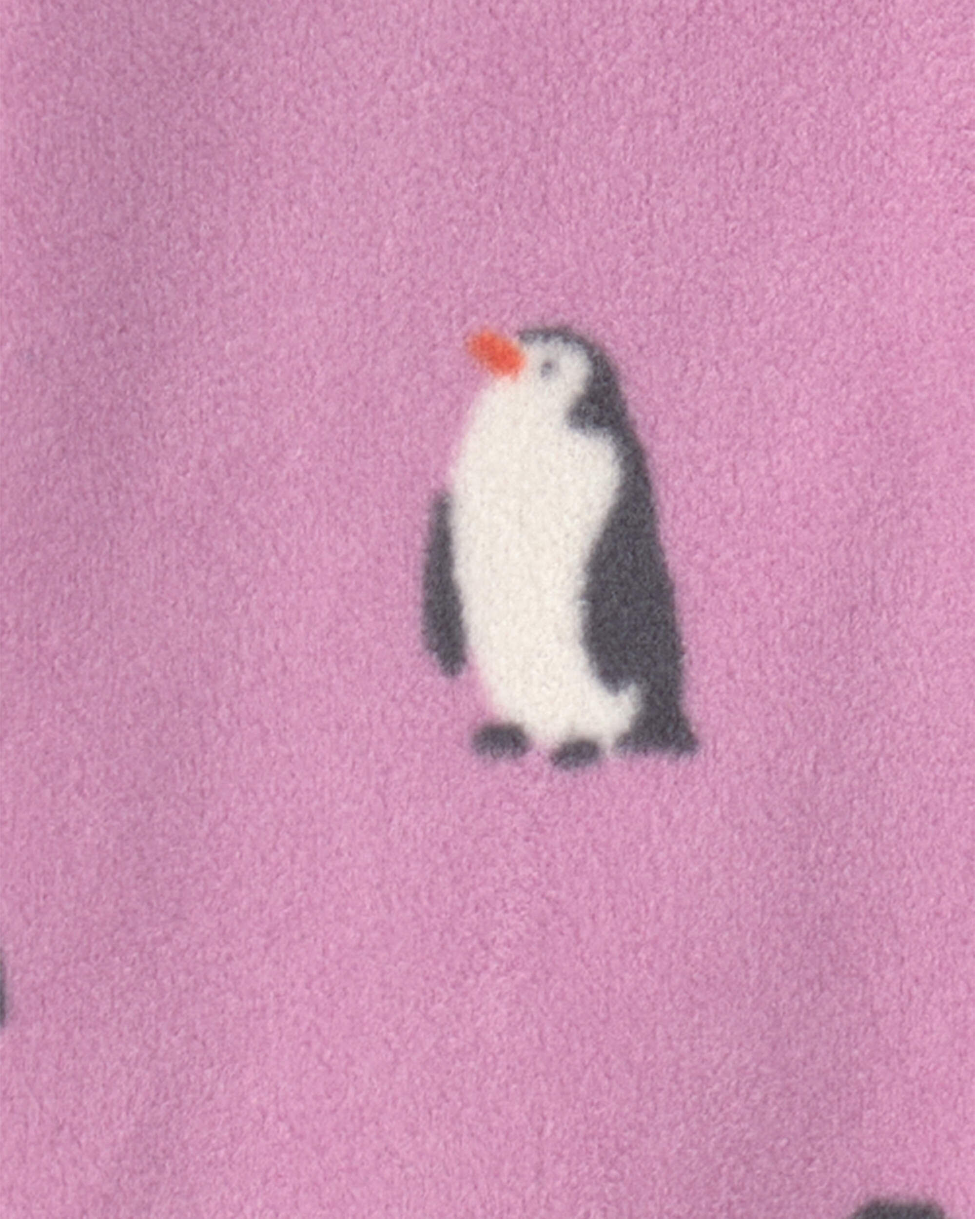 Baby Girl Penguin Fleece 2-Way Zip Sleep & Play Pajamas - Purple - Image 6