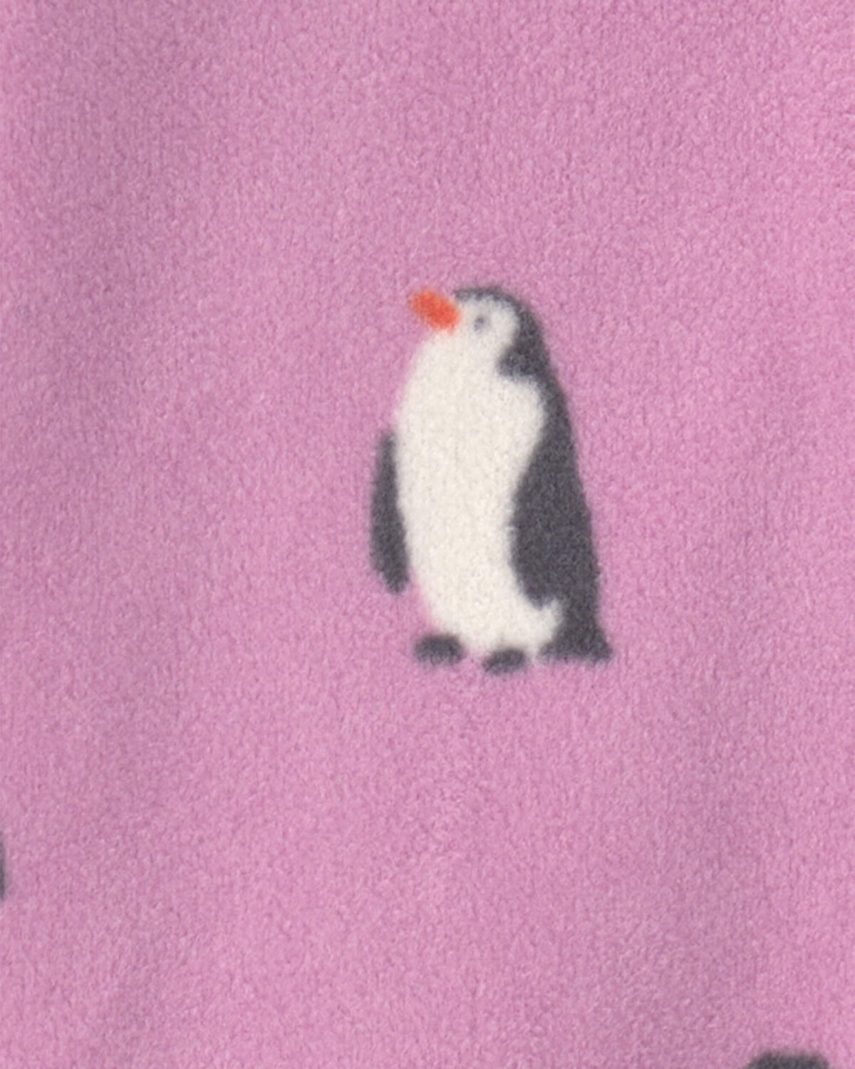 Baby Girl Penguin Fleece 2-Way Zip Sleep & Play Pajamas - Purple - Image 2
