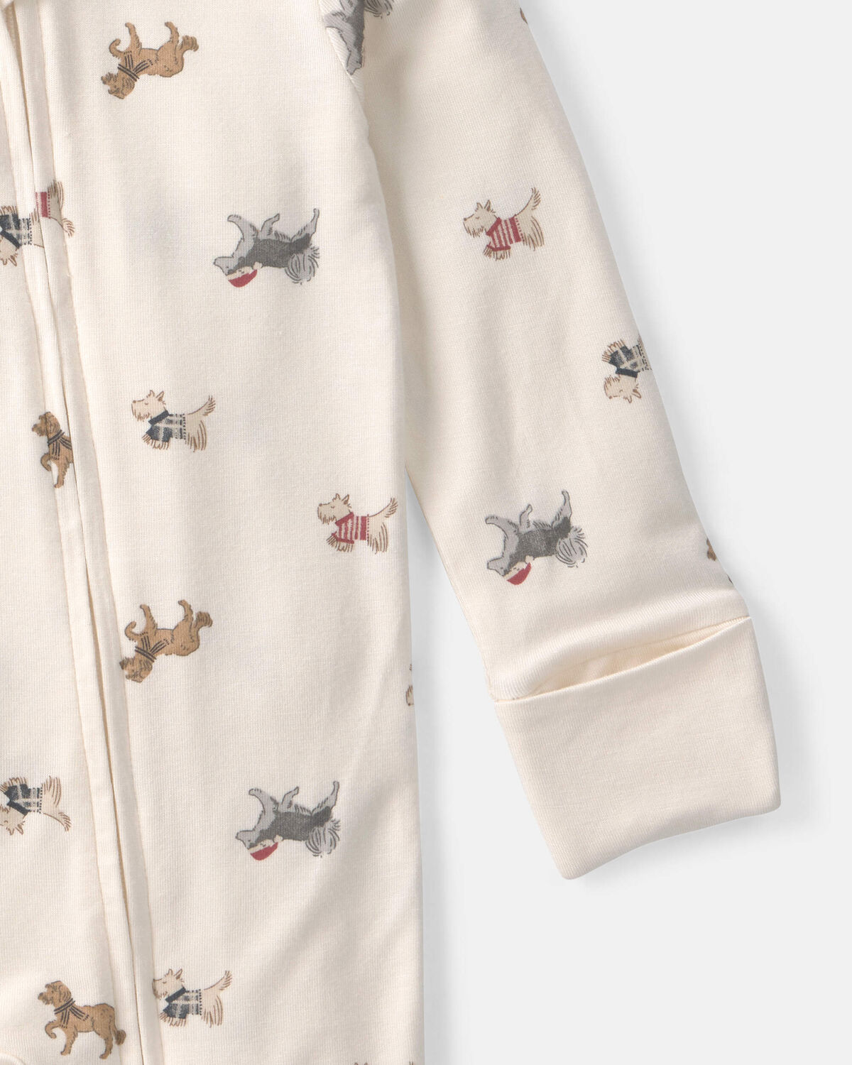 Baby Dog PurelySoft™ 2-Way Zip Sleep & Play Pajamas - Cream - Image 3