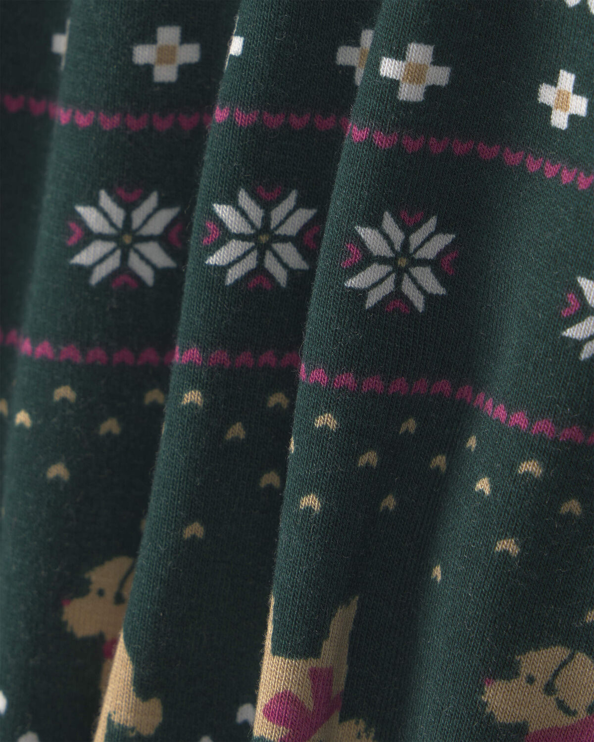 Baby 1-Piece Fair Isle Christmas PurelySoft™ Snug Fit Pajama - Green - Image 5