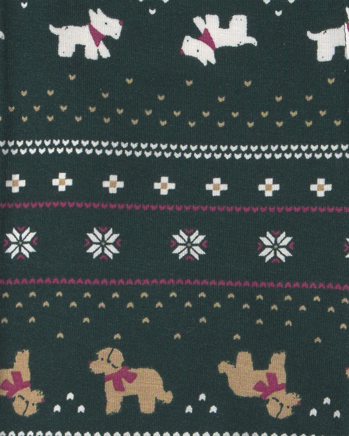 Baby 1-Piece Fair Isle Christmas PurelySoft™ Snug Fit Pajama - Green - Image 6