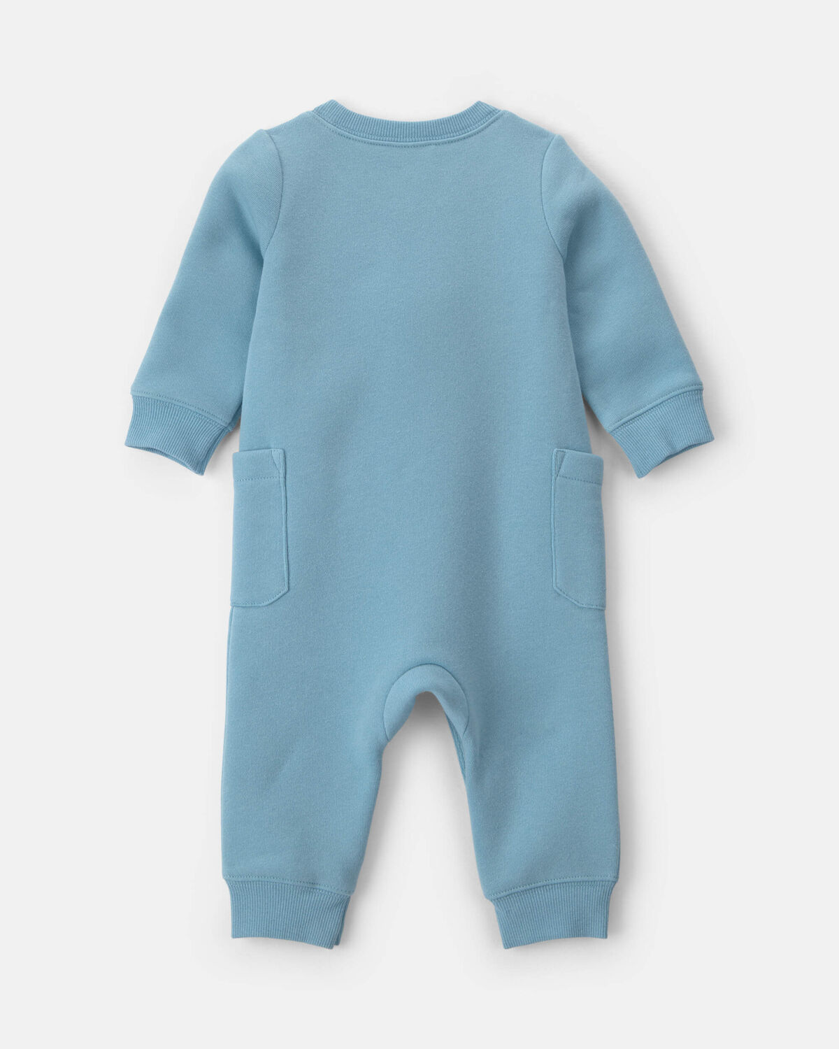 Baby Boy Penguin Fleece Long-Sleeve Jumpsuit - Blue - Image 2