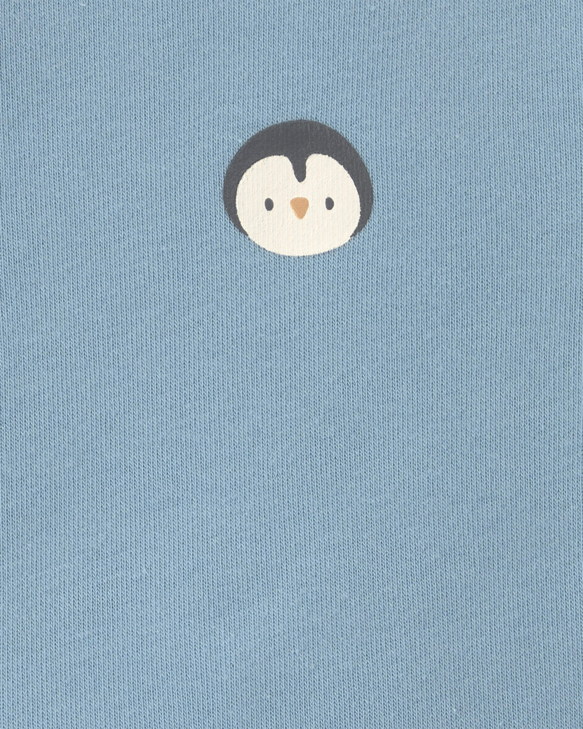 Baby Boy Penguin Fleece Long-Sleeve Jumpsuit - Blue - Image 4