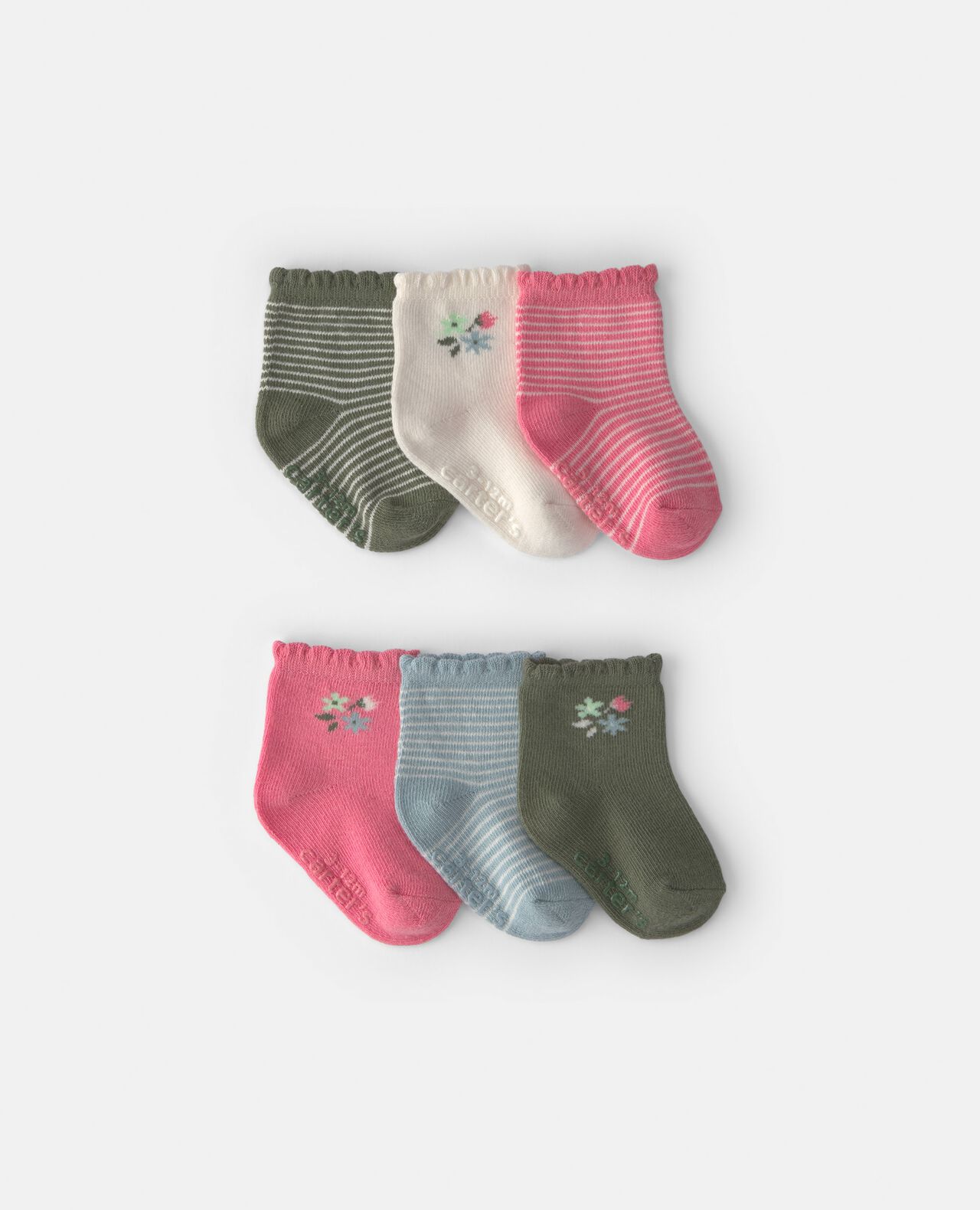 Baby Girl 6-Pack Cat Leopard Ankle Socks - Image 3