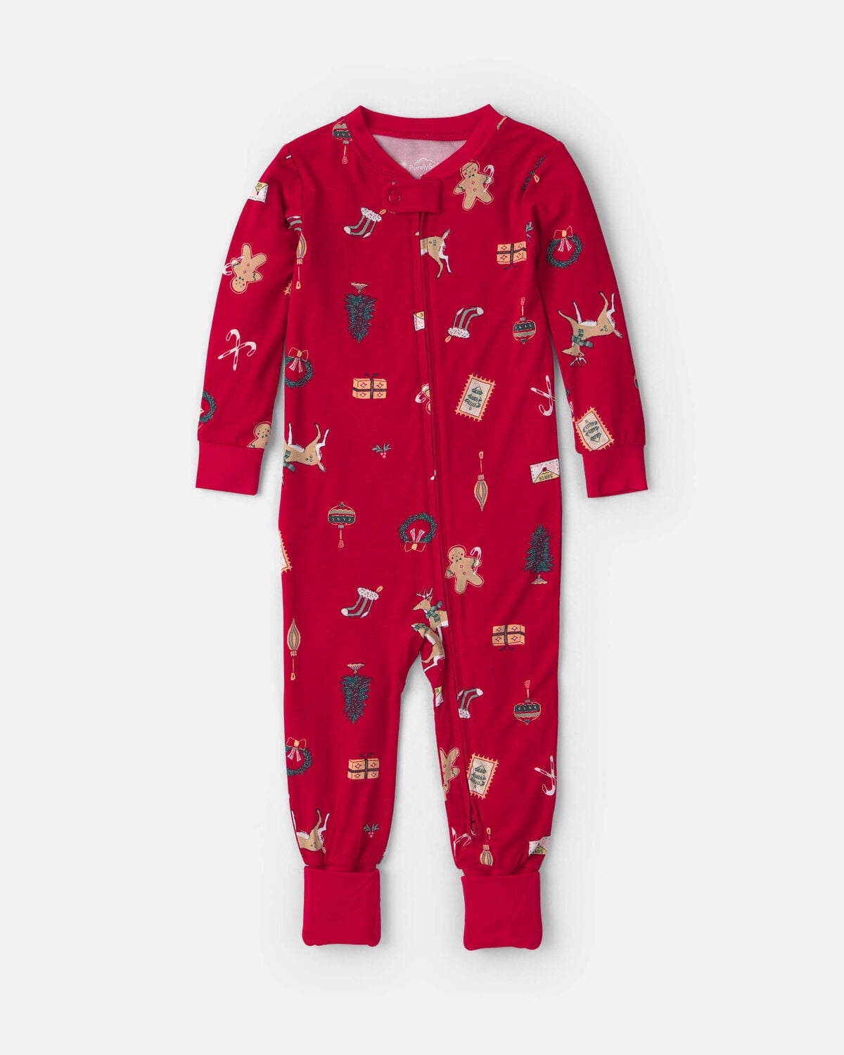 Baby 1-Piece Christmas PurelySoft™ Snug Fit Pajama - Red