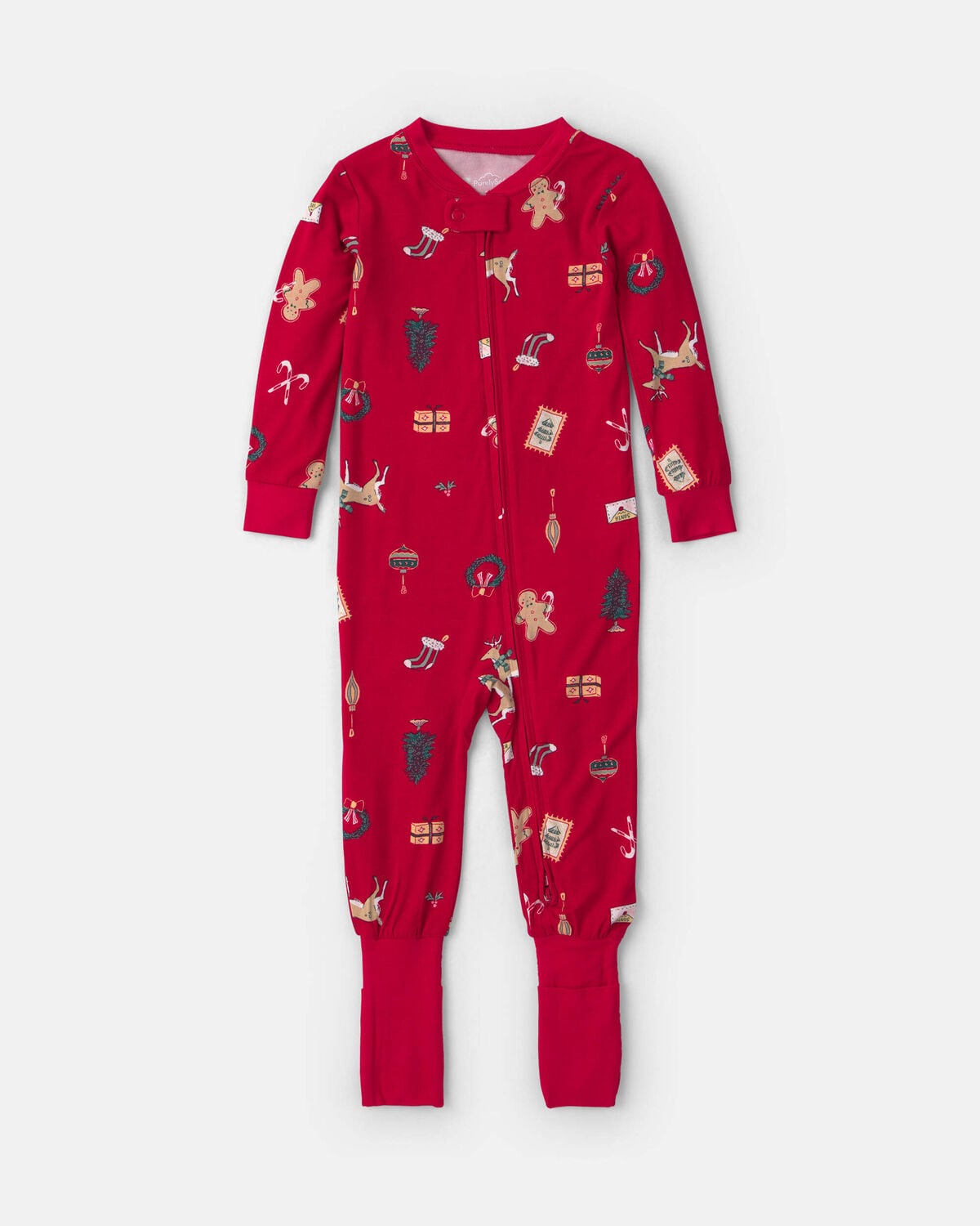 Baby 1-Piece Christmas PurelySoft™ Snug Fit Pajama - Red - Image 2