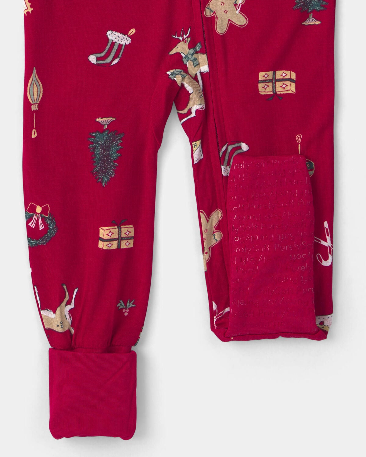Baby 1-Piece Christmas PurelySoft™ Snug Fit Pajama - Red - Image 4
