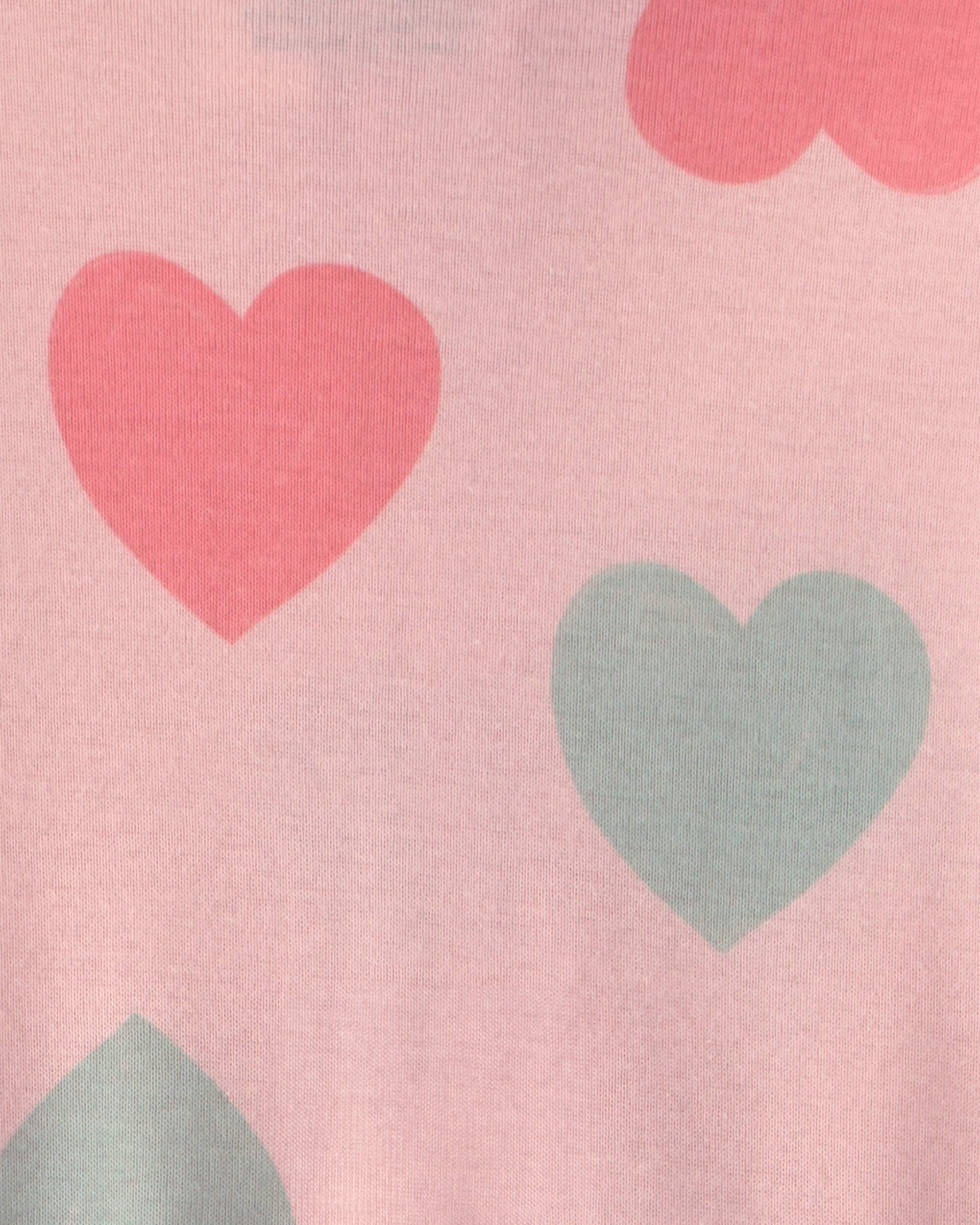 Baby Girl 1-Piece Heart 2-Way Zip 100% Cotton Snug Fit Footed Pajama - Pink - Image 5