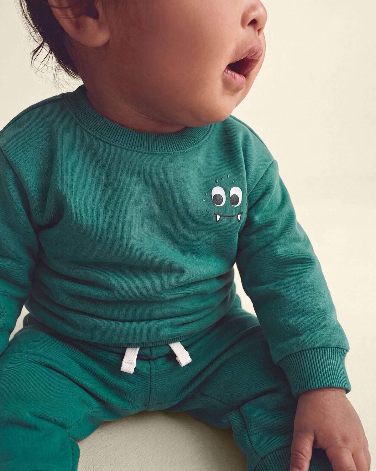 Baby Boy Monster Fleece Pullover Sweatshirt - Green - Image 4