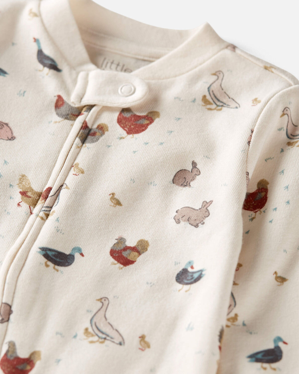 Baby Organic Cotton Sleep & Play Pajamas in Farm Friends - Image 2