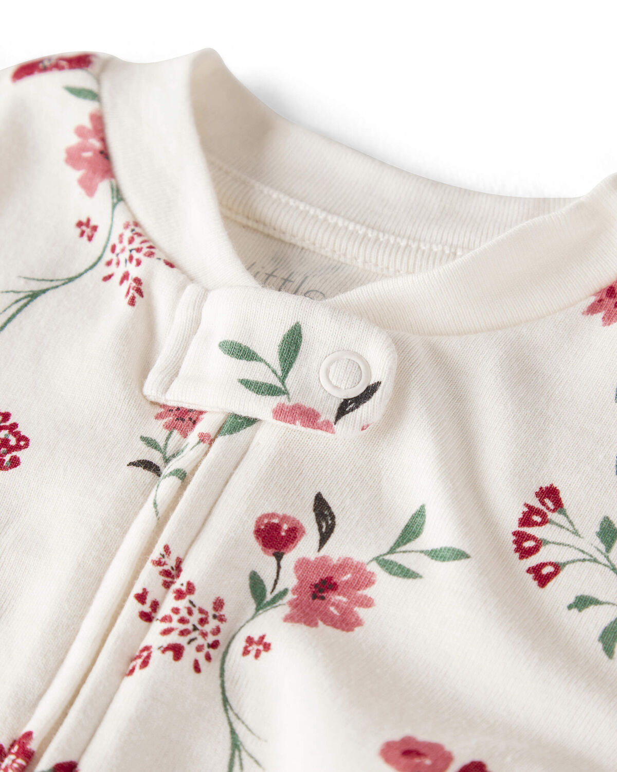 Baby Girl Organic Cotton Sleep & Play Pajamas in Rosethorn Hollow - Image 2