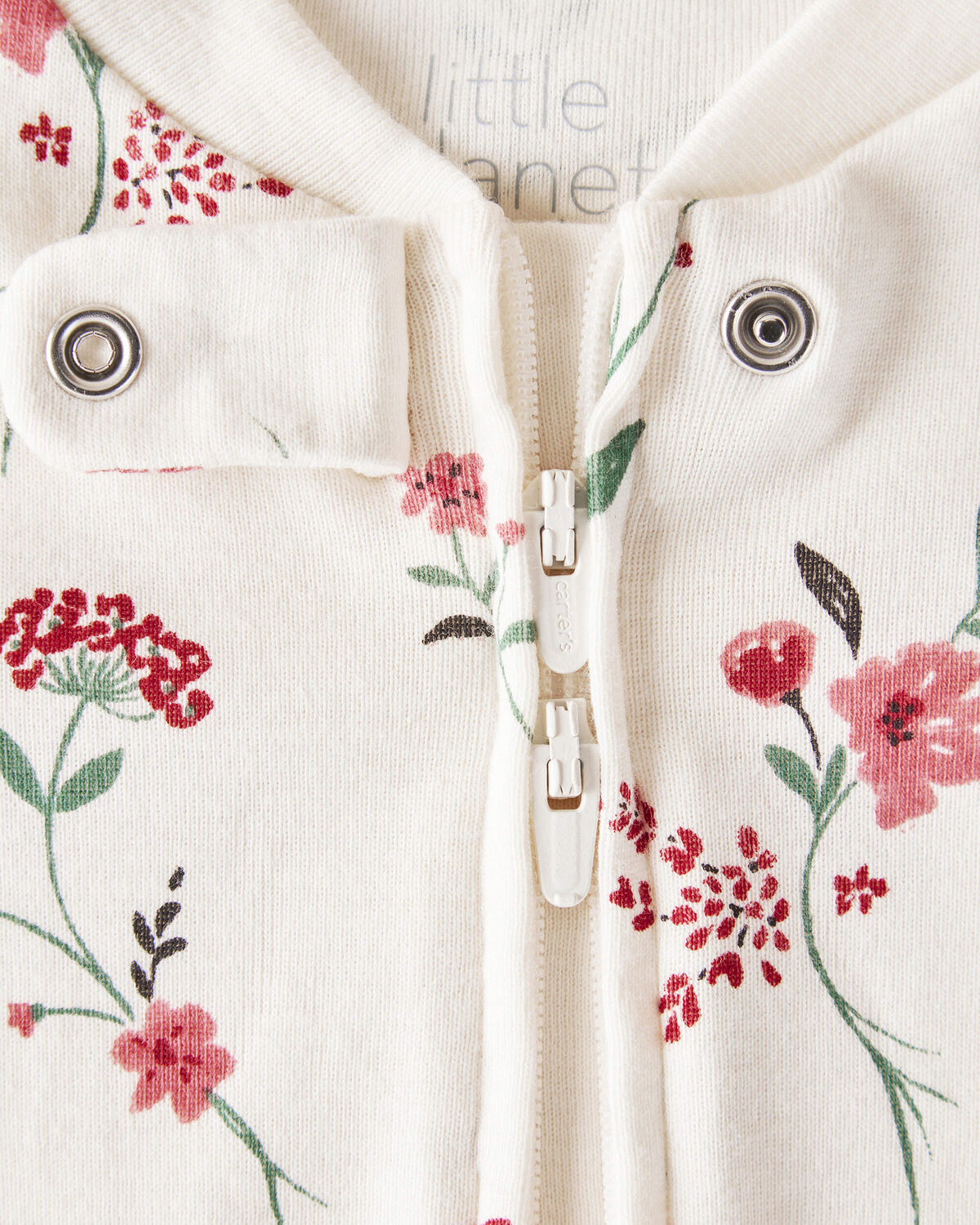 Baby Girl Organic Cotton Sleep & Play Pajamas in Rosethorn Hollow - Image 3