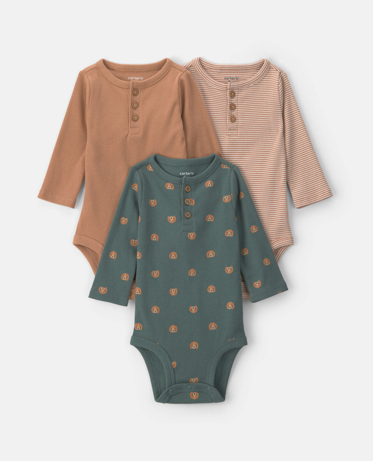 Baby Boy 3-Pack Penguin Long-Sleeve Multipack Bodysuits - Grey - Image 6