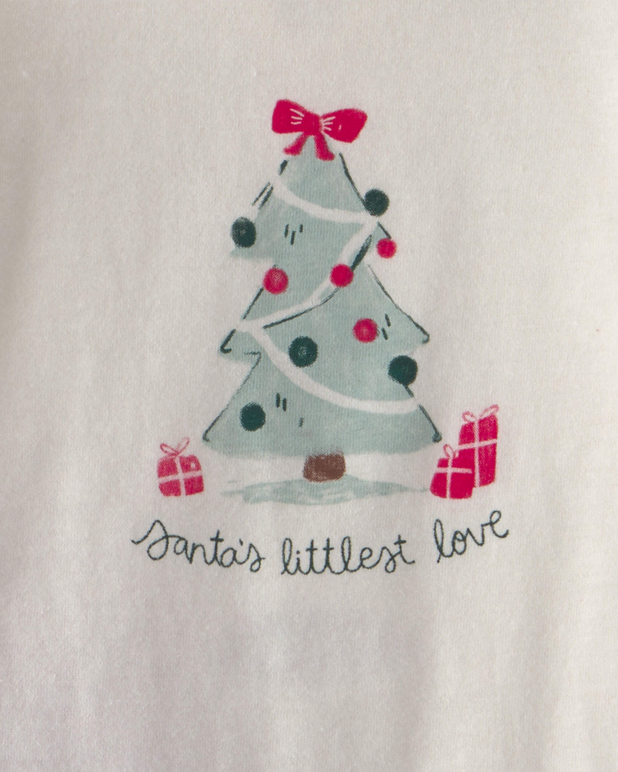 Baby Girl 2-Piece 'Santa's Littlest Love' Long-Sleeve Bodysuit & Tutu Pant Set - Red/Cream - Image 5