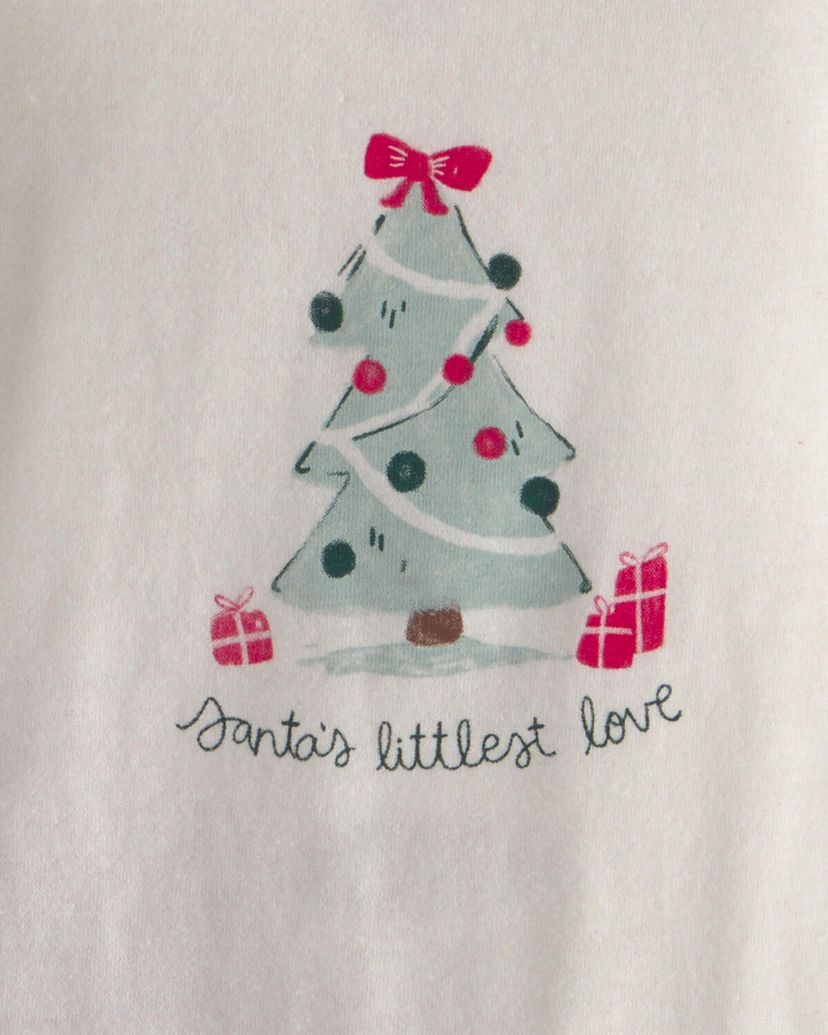 Baby Girl 2-Piece 'Santa's Littlest Love' Long-Sleeve Bodysuit & Tutu Pant Set - Red/Cream - Image 3