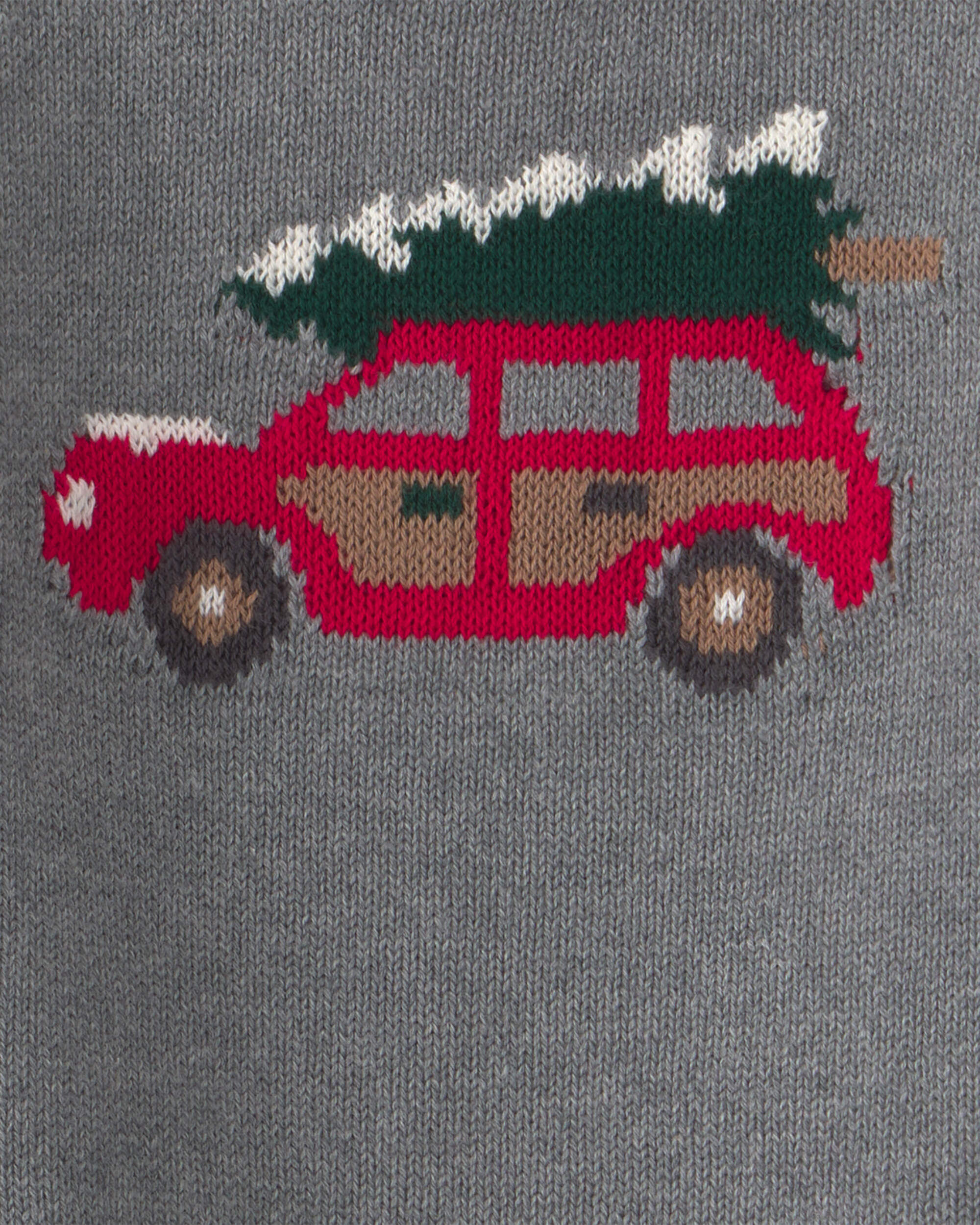 Baby Boy 2-Piece Christmas Tree Car Sweater & Pant Set - Grey/Red - Image 5