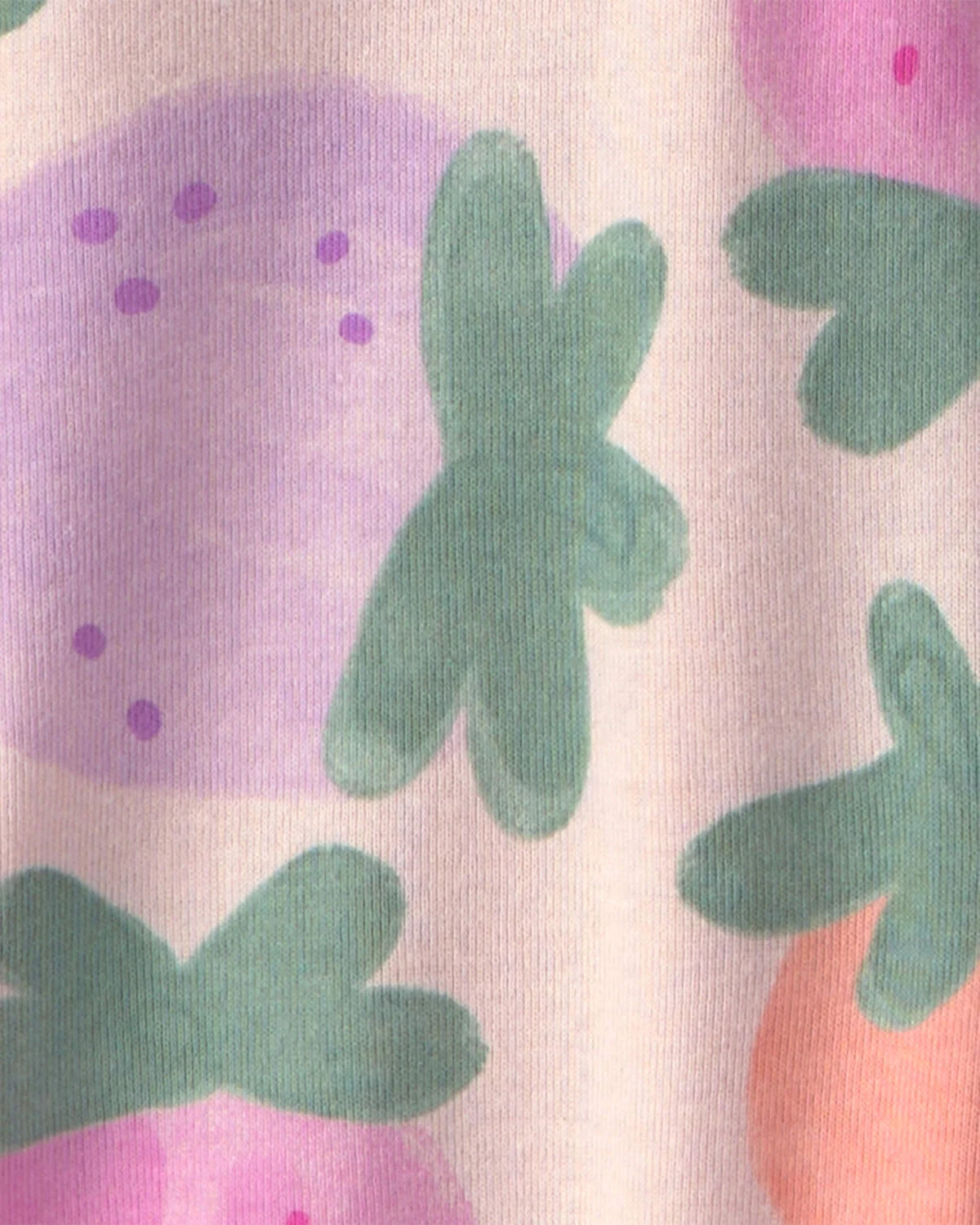 Baby Girl 3-Pack Fruit 100% Cotton 1-Piece Pajama Sets - Pink/Purple - Image 2