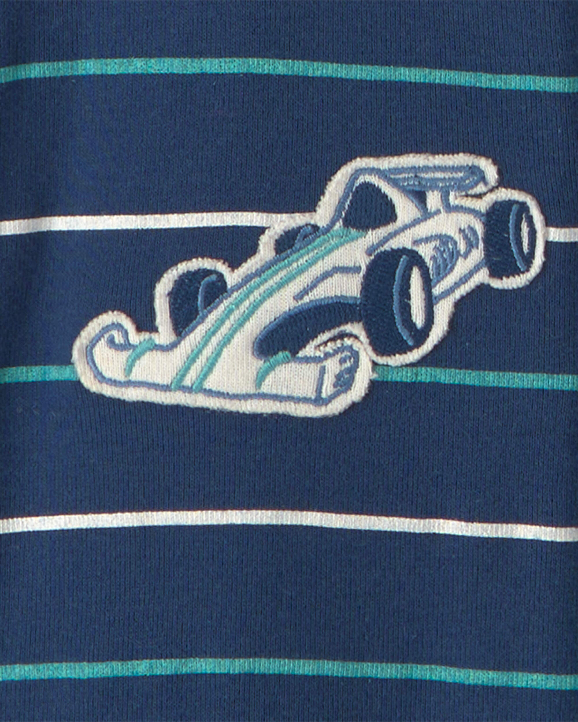 Baby Boy 3-Pack Racecar 100% Cotton 1-Piece Pajama Sets - Green/Blue/Cream - Image 5