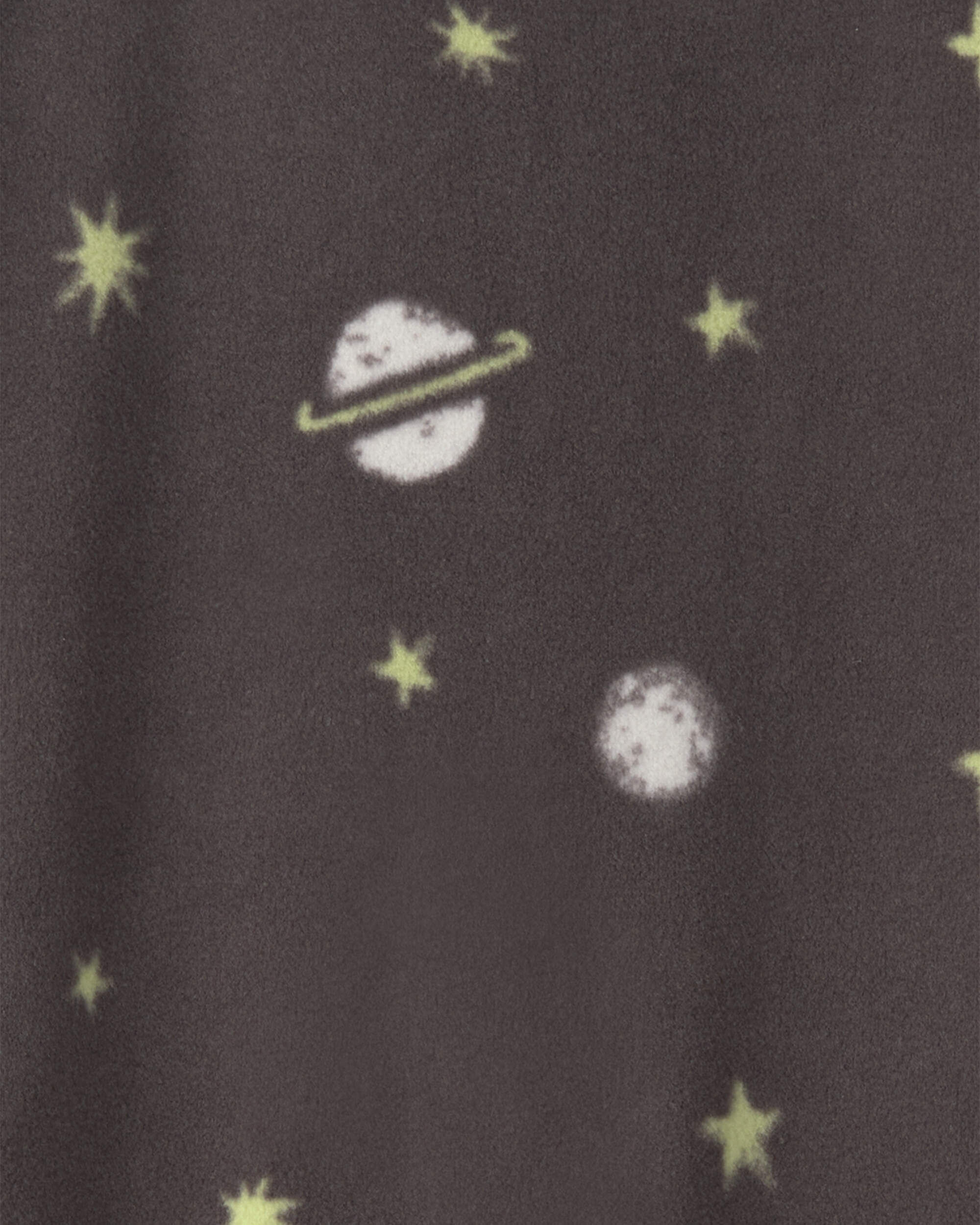 Baby Boy 1-Piece Space 2-Way Zip Fleece Loose Fit Footed Pajama - Black - Image 5