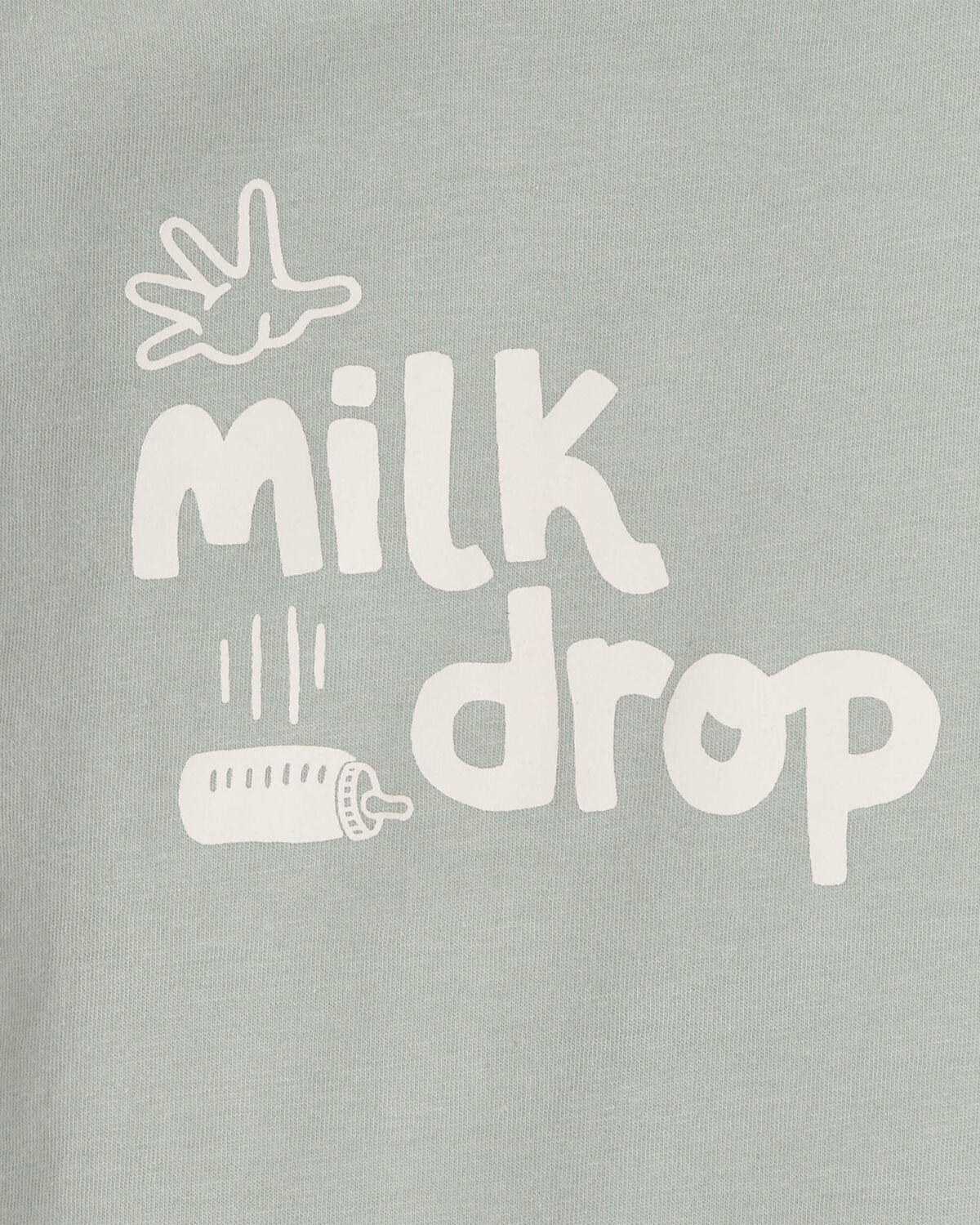 Baby 'Milk Drop' Long-Sleeve Graphic Bodysuit - Green - Image 2