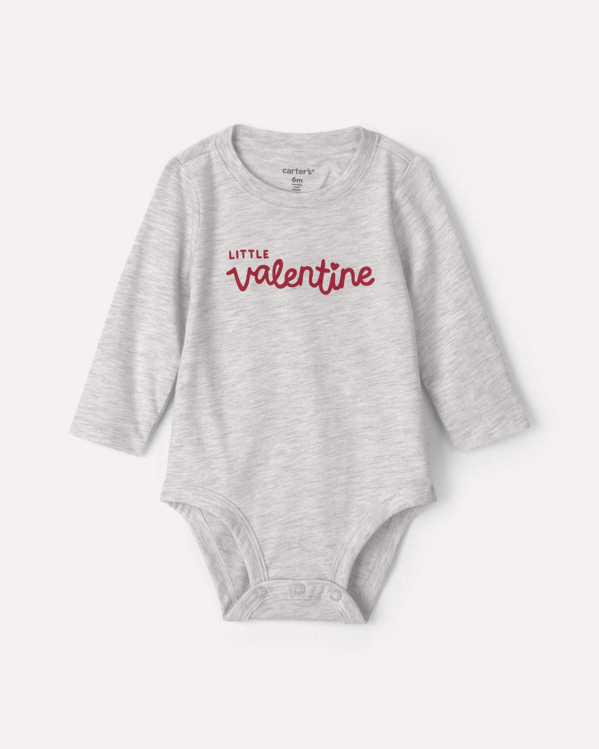 Baby 'Little Valentine' Long-Sleeve Graphic Bodysuit - Grey