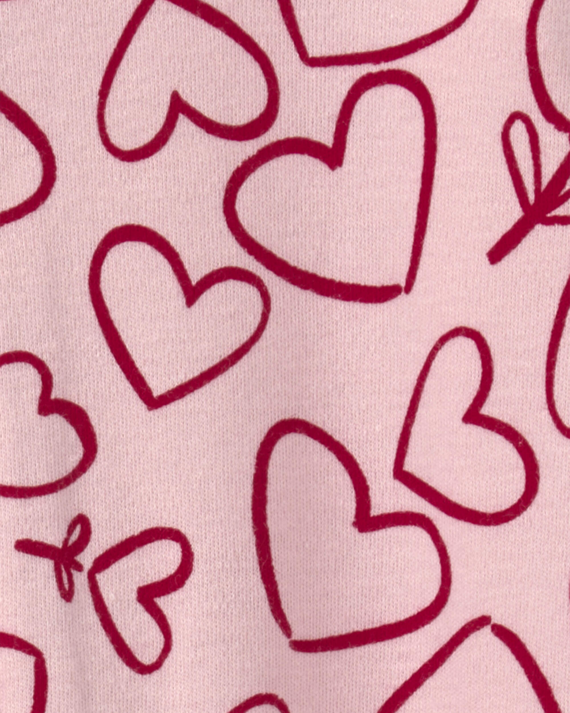 Baby Girl 2-Way Zip Valentine's Day Cotton Sleep & Play Pajamas - Pink - Image 5