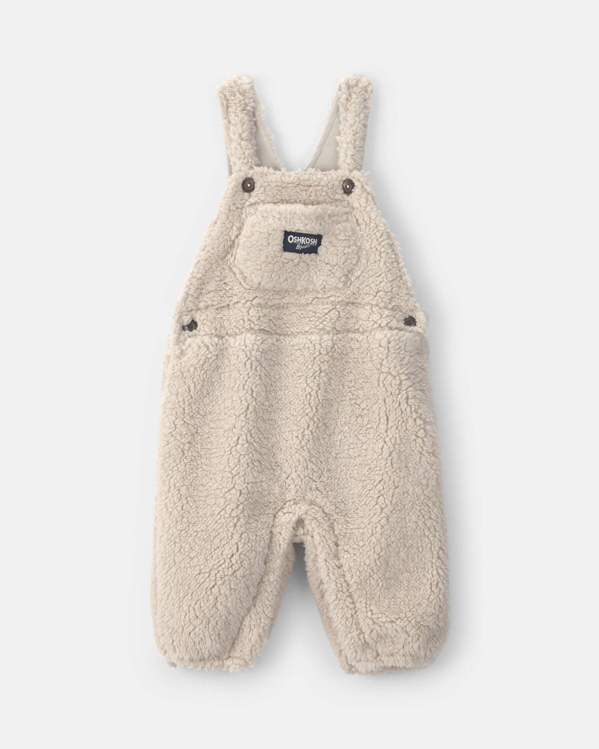 Baby Teddy Fleece Overalls - Cream