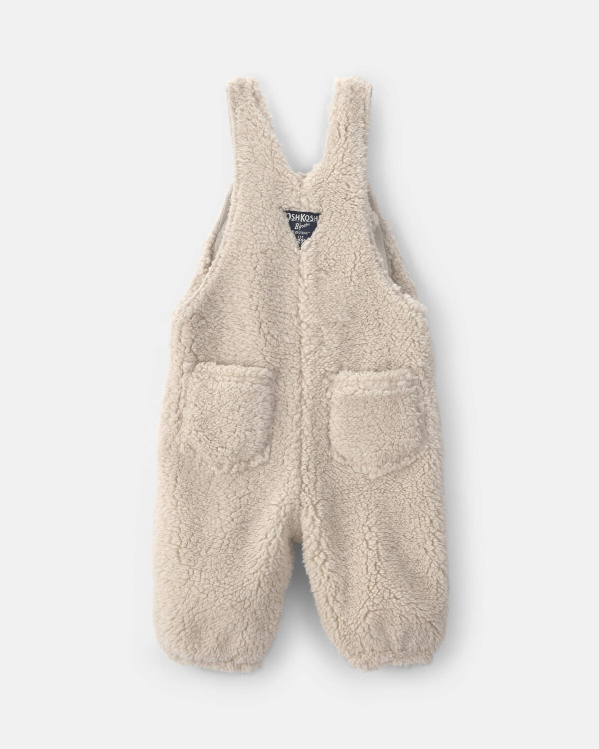 Baby Teddy Fleece Overalls - Cream - Image 2