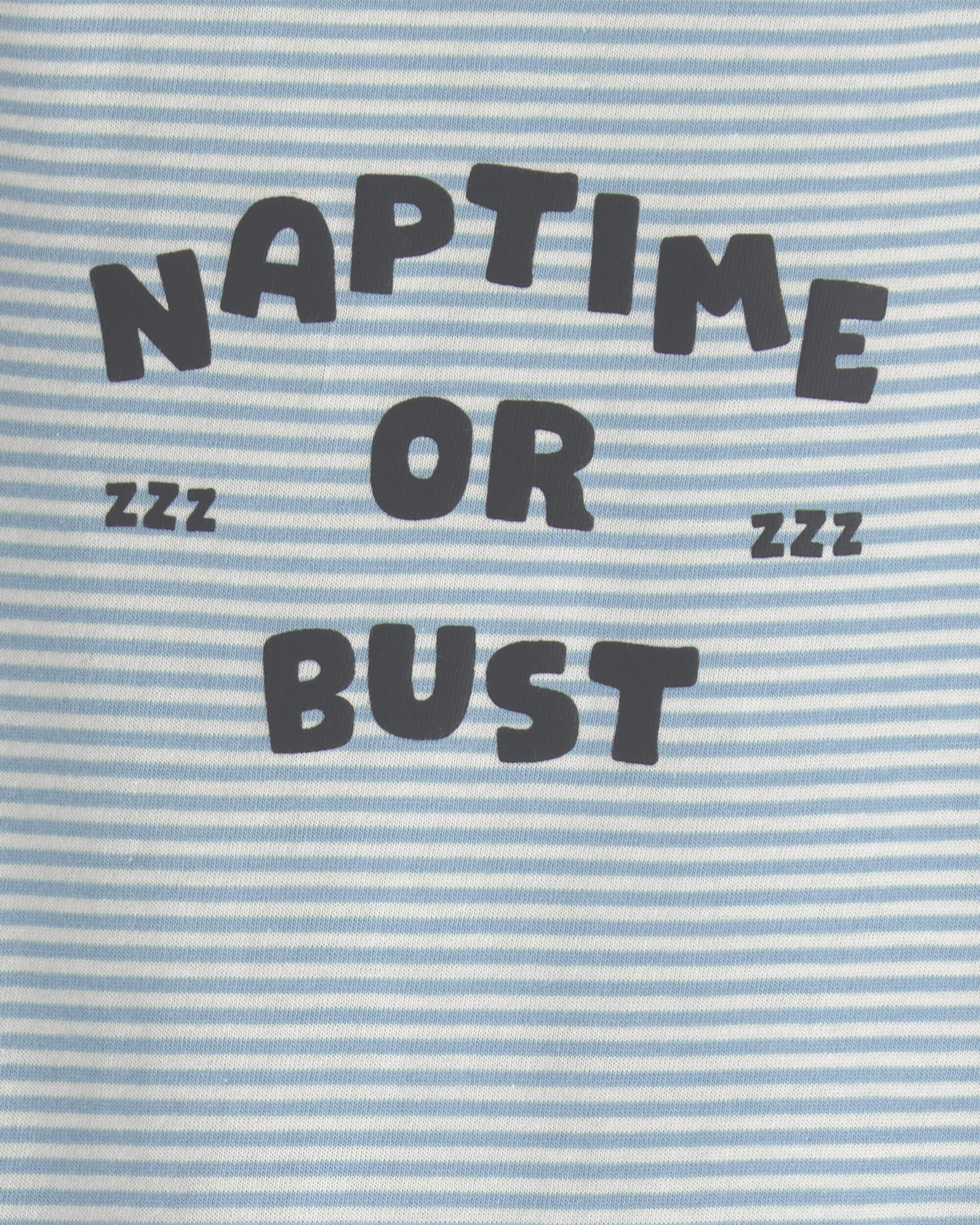 Baby Boy 'Naptime or Bust' Striped Long-Sleeve Graphic Bodysuit - Blue/White - Image 3