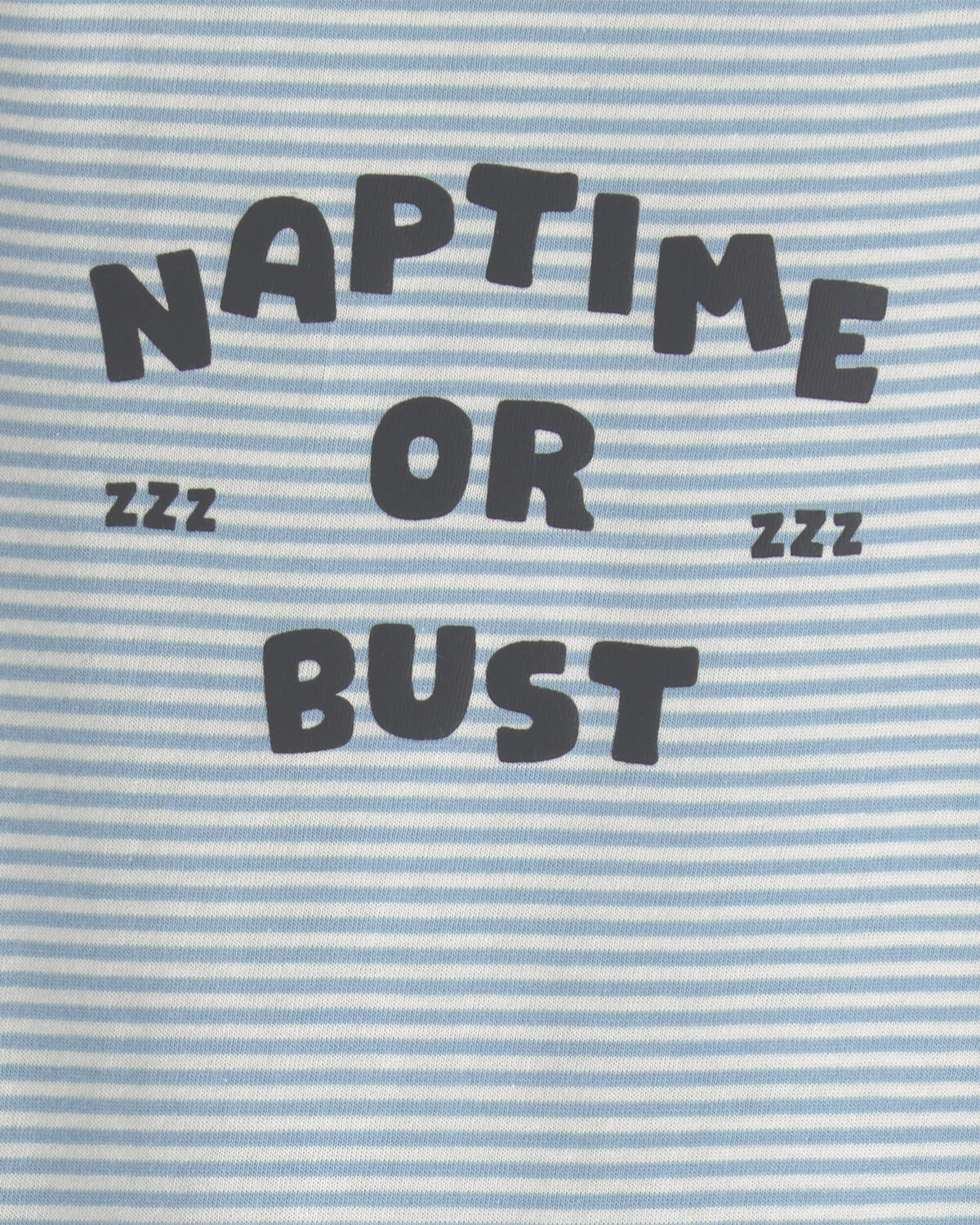 Baby Boy 'Naptime or Bust' Striped Long-Sleeve Graphic Bodysuit - Blue/White - Image 2
