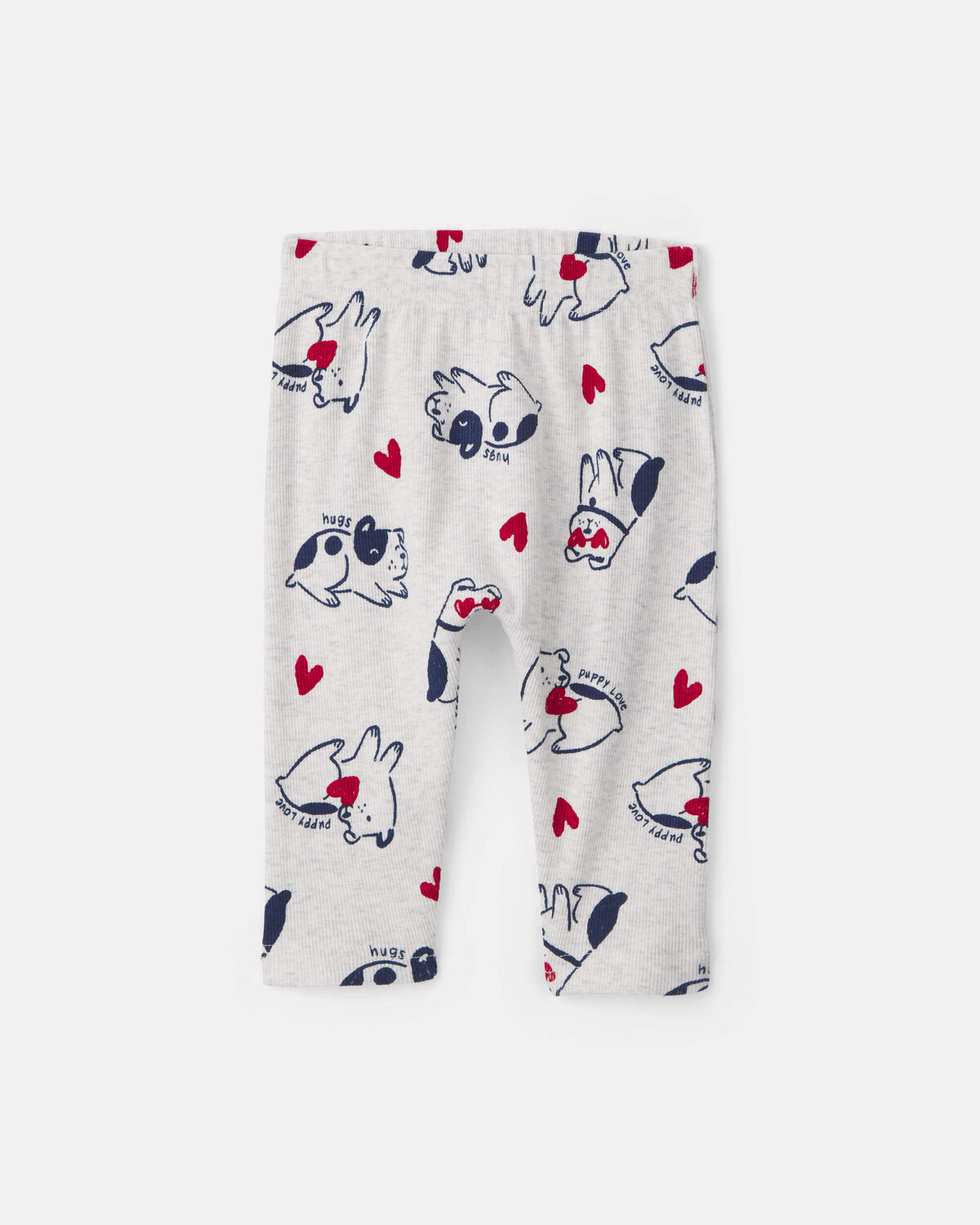 Baby Boy 2-Piece 'Puppy Love' French Terry Long-Sleeve Top & Pant Set - Navy Blue/Grey - Image 2