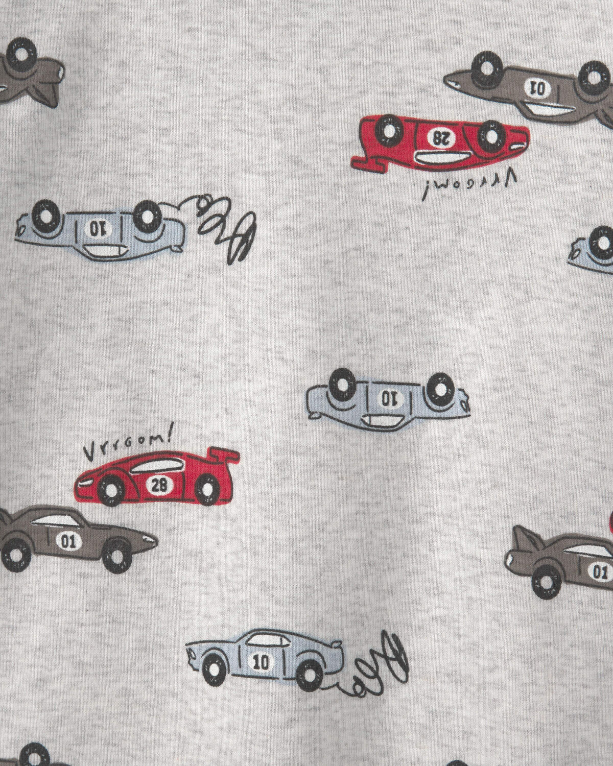 Baby Boy 'Cruisin' For A Snoozin' Race Car Snug Fit 4-Piece Pajama Set - Red/White - Image 3