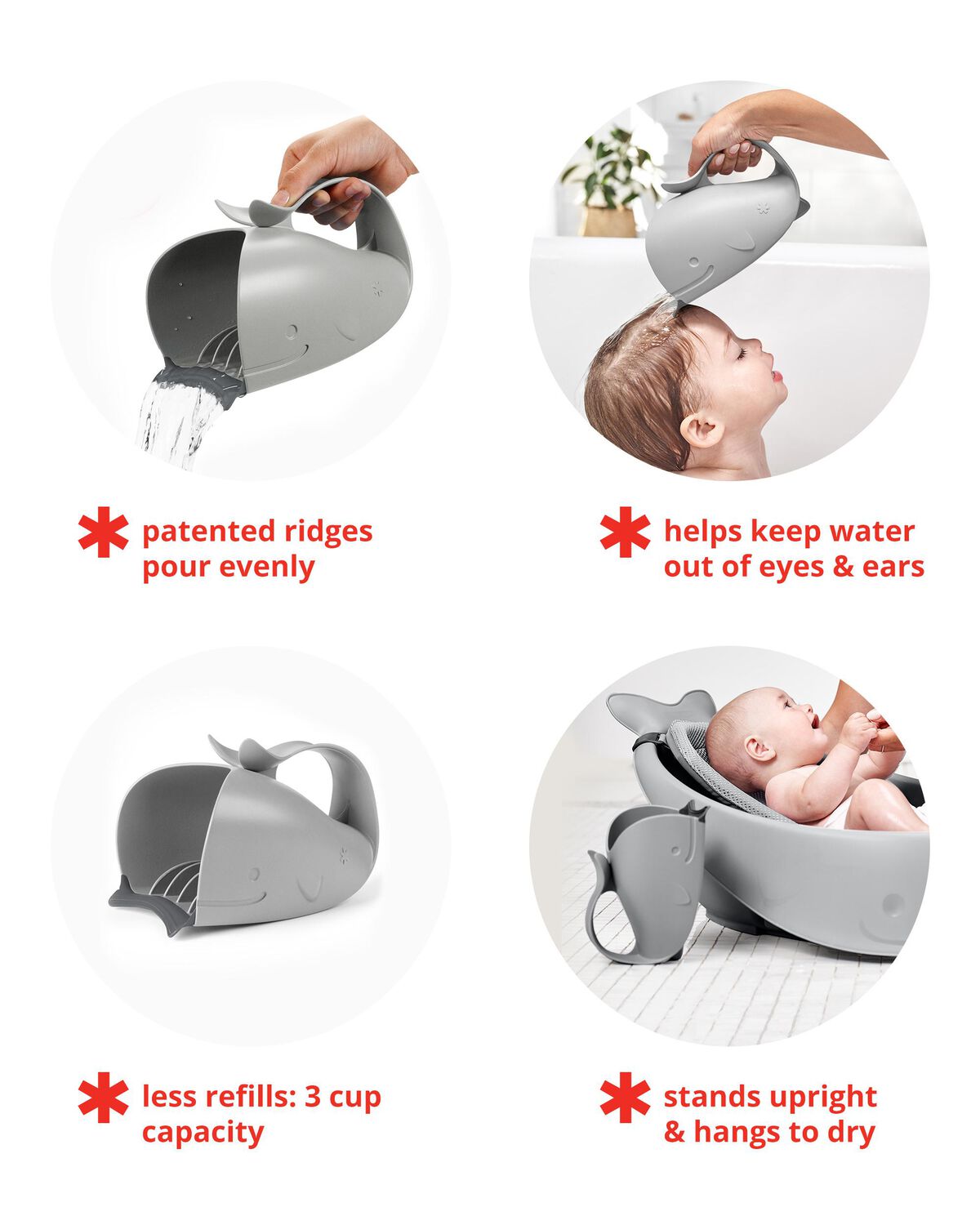 Moby Waterfall Bath Rinser - Grey - Image 3