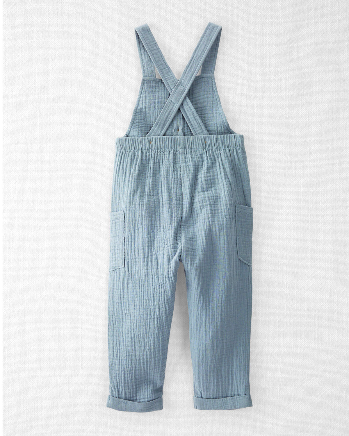 Toddler Organic Cotton Gauze Overalls - Blue - Image 2