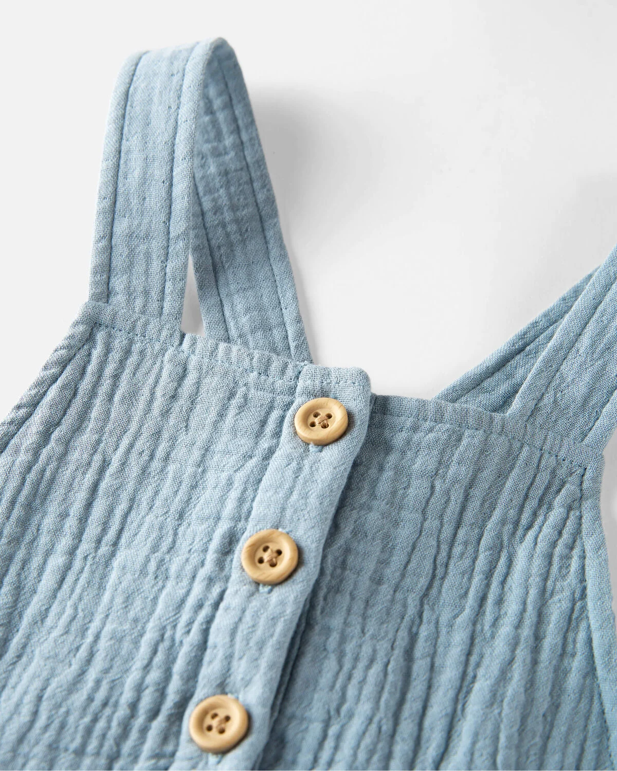 Toddler Organic Cotton Gauze Overalls - Blue - Image 3
