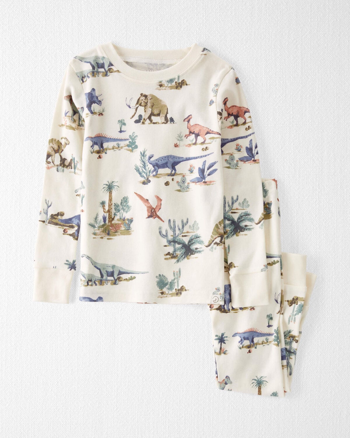 Toddler Dinosaur Print Organic Cotton Pajamas Set
