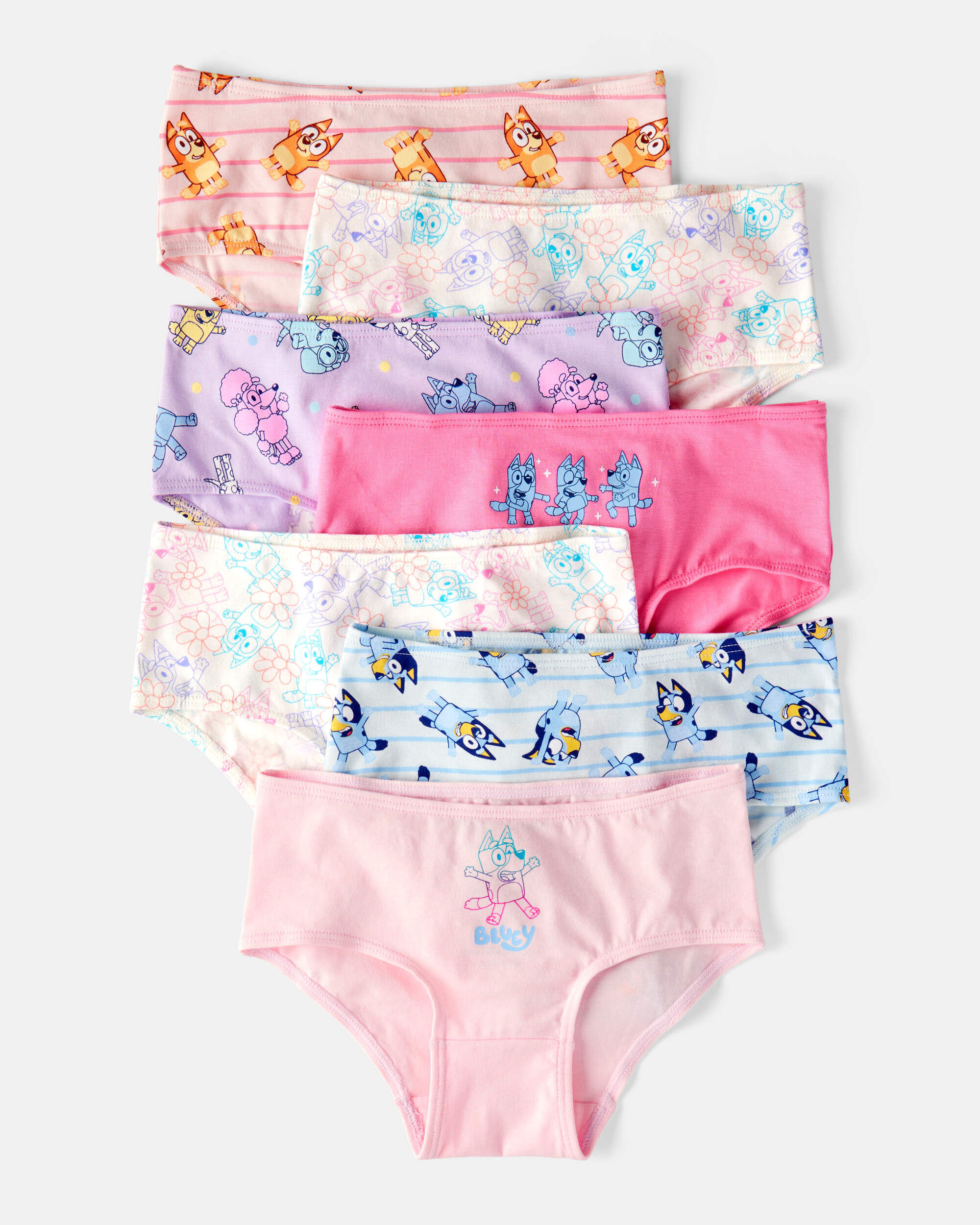 Toddler Girl 7-Pack Bluey Brief Stretch Cotton Underwear - Image 3