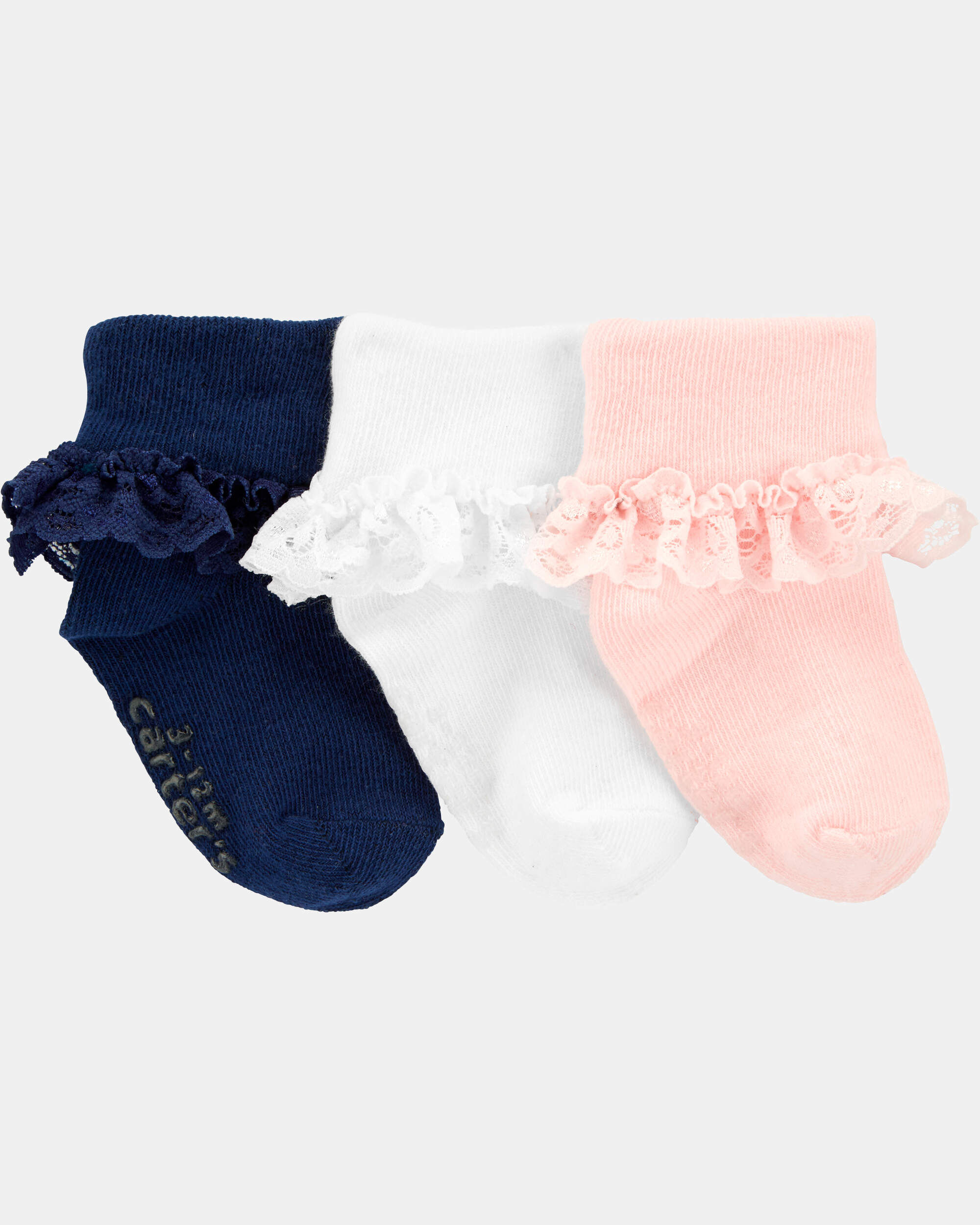 Toddler Girl 3-Pack Lace Cuff Socks - Image 2