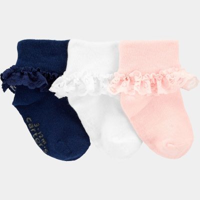 Toddler Girl 3-Pack Lace Cuff Socks
