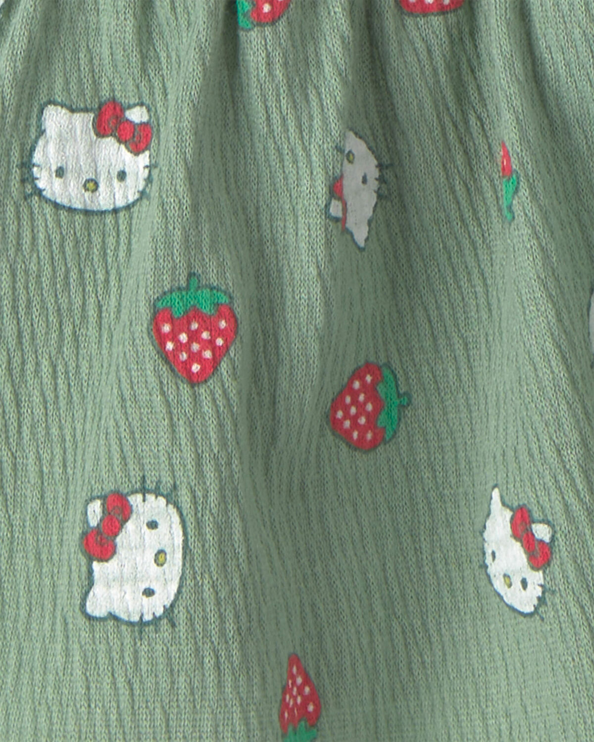 Toddler Girl 2-Piece Hello Kitty® Strawberry Top & Skort Set - Pink/Green - Image 4