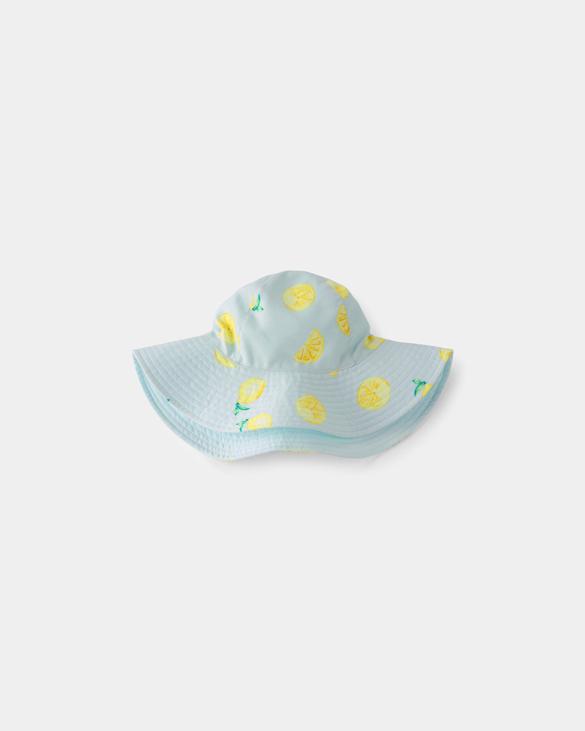 Toddler Girl Reversible Lemon Swim Hat - Blue - Image 4