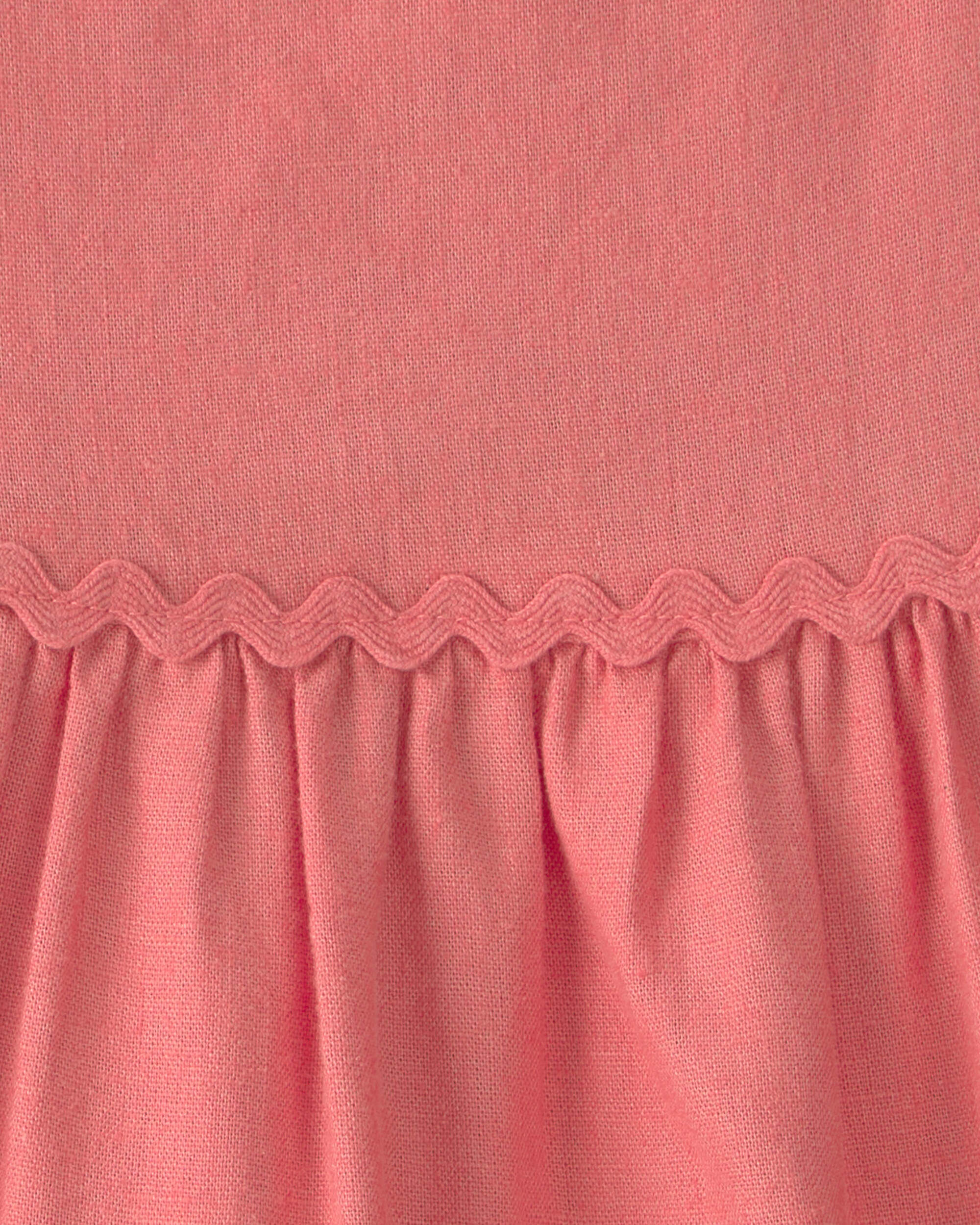 Toddler Girl Ruffle-Sleeve Tiered Dress - Coral - Image 4