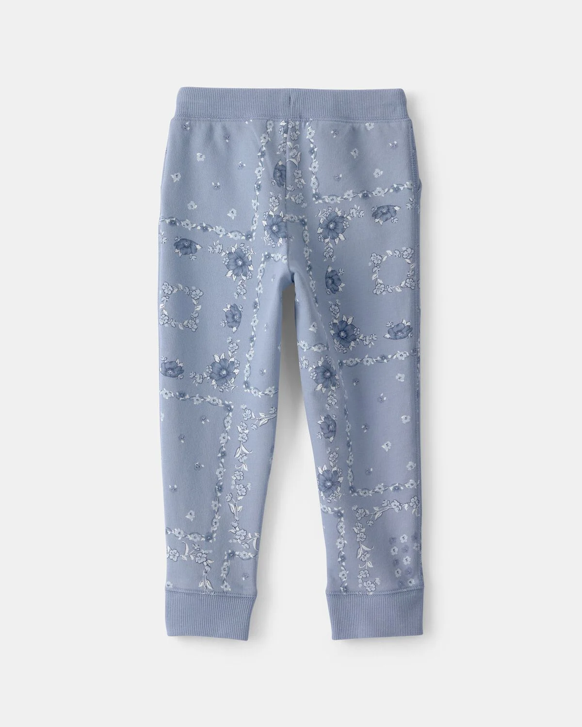 Toddler Girl Floral Drawstring Knit Joggers - Blue - Image 2