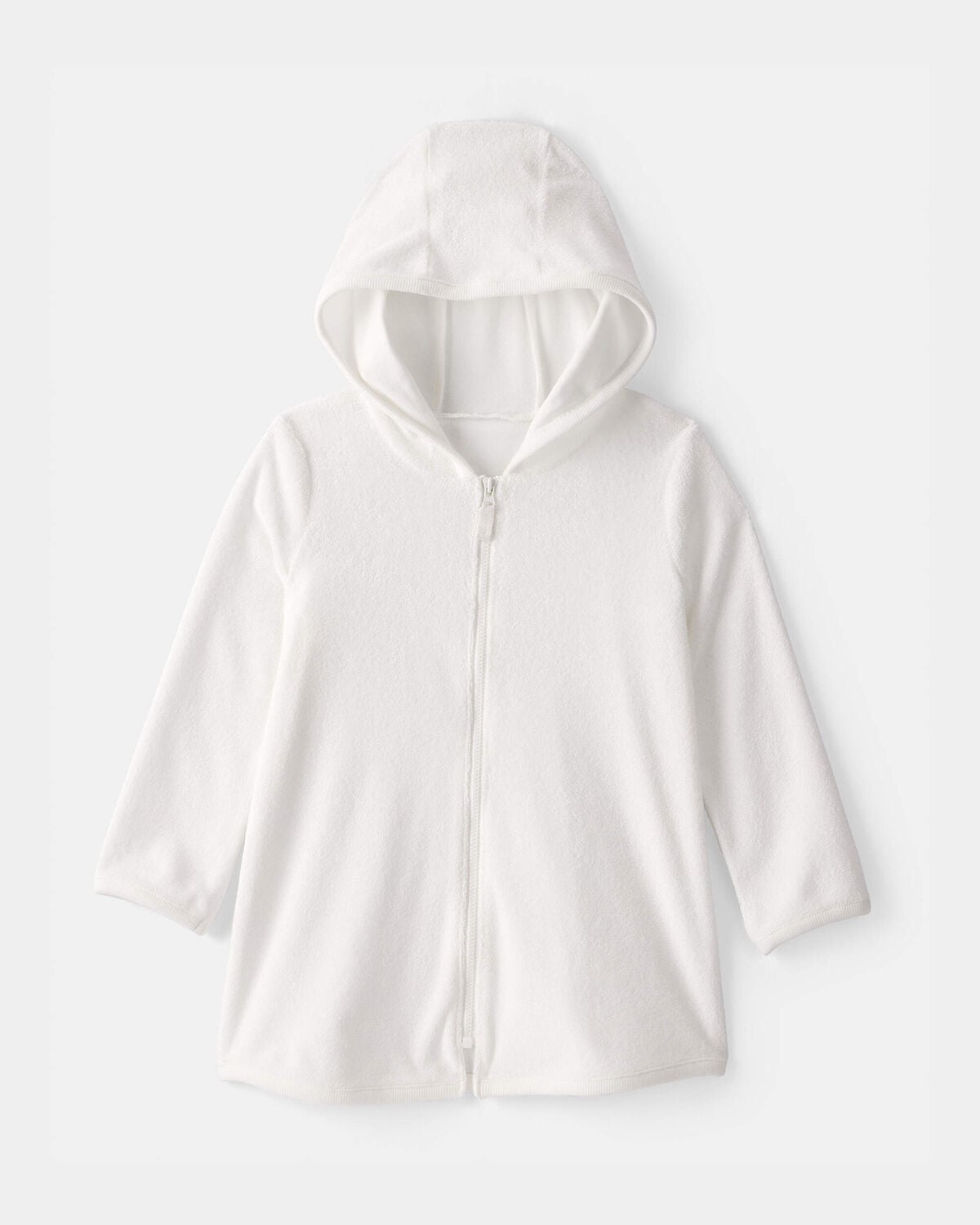 Toddler Girl Terry Cover Up - White