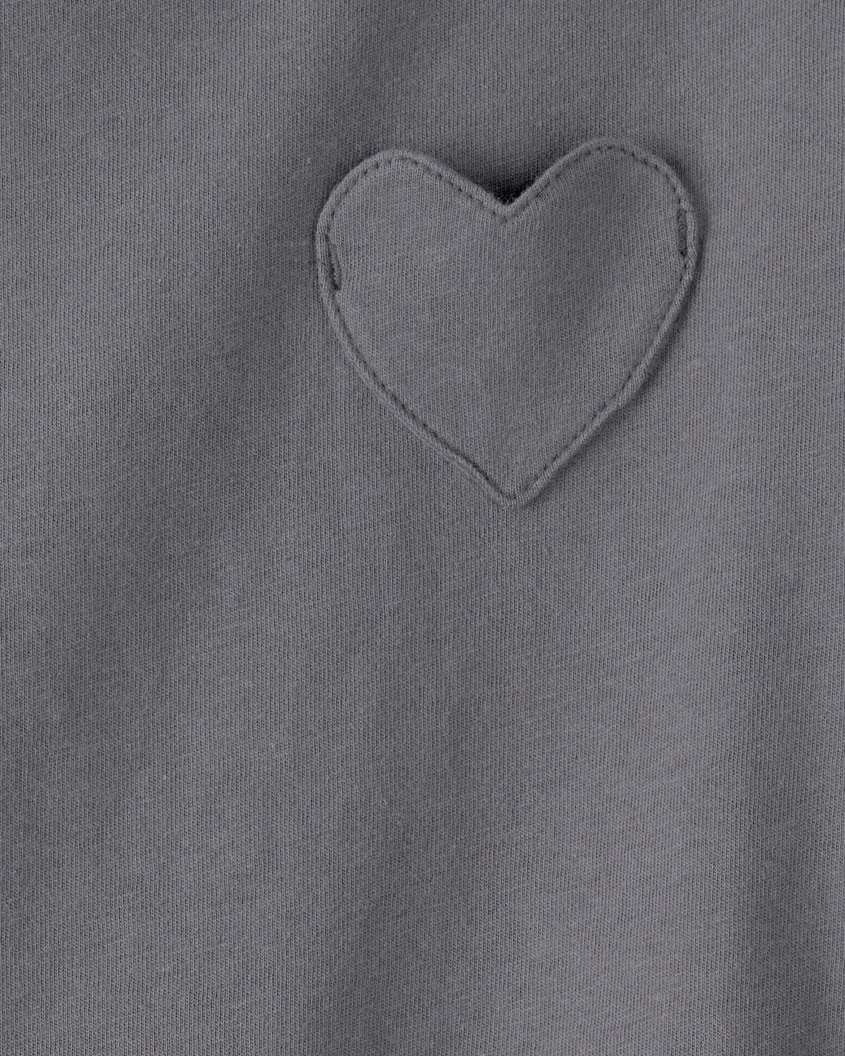 Toddler Girl Heart Pocket Top - Grey - Image 2