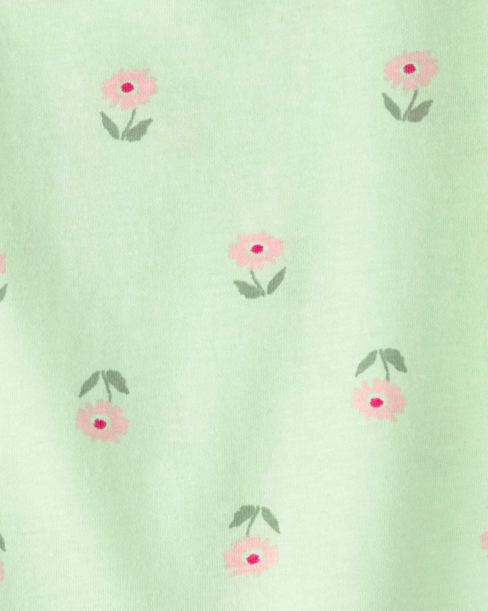 Toddler Girl Floral Relaxed Top - Green - Image 3