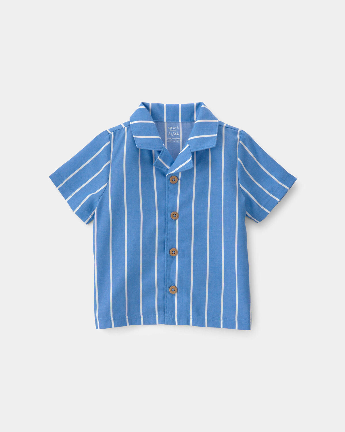 Toddler Boy Striped Loose Fit 2-Piece Pajama Set - Blue - Image 2