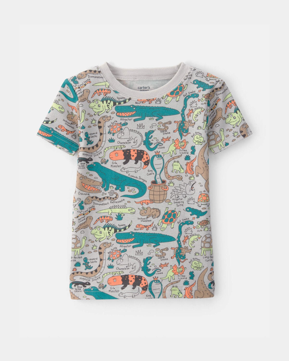 Toddler Boy Alligator 100% Cotton Snug Fit 2-Piece Pajama Set - Grey - Image 3