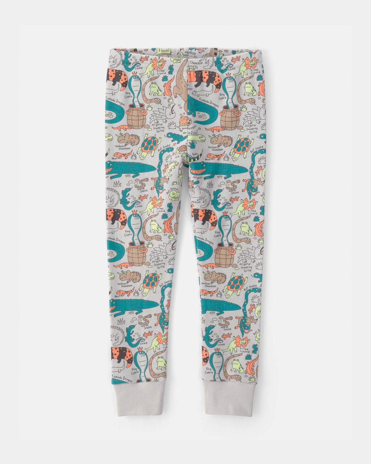 Toddler Boy Alligator 100% Cotton Snug Fit 2-Piece Pajama Set - Grey - Image 4